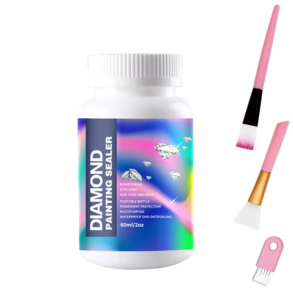Diamantmalerei Versiegelungs Kits 120 bis 480 ml mit 3 Pinseln