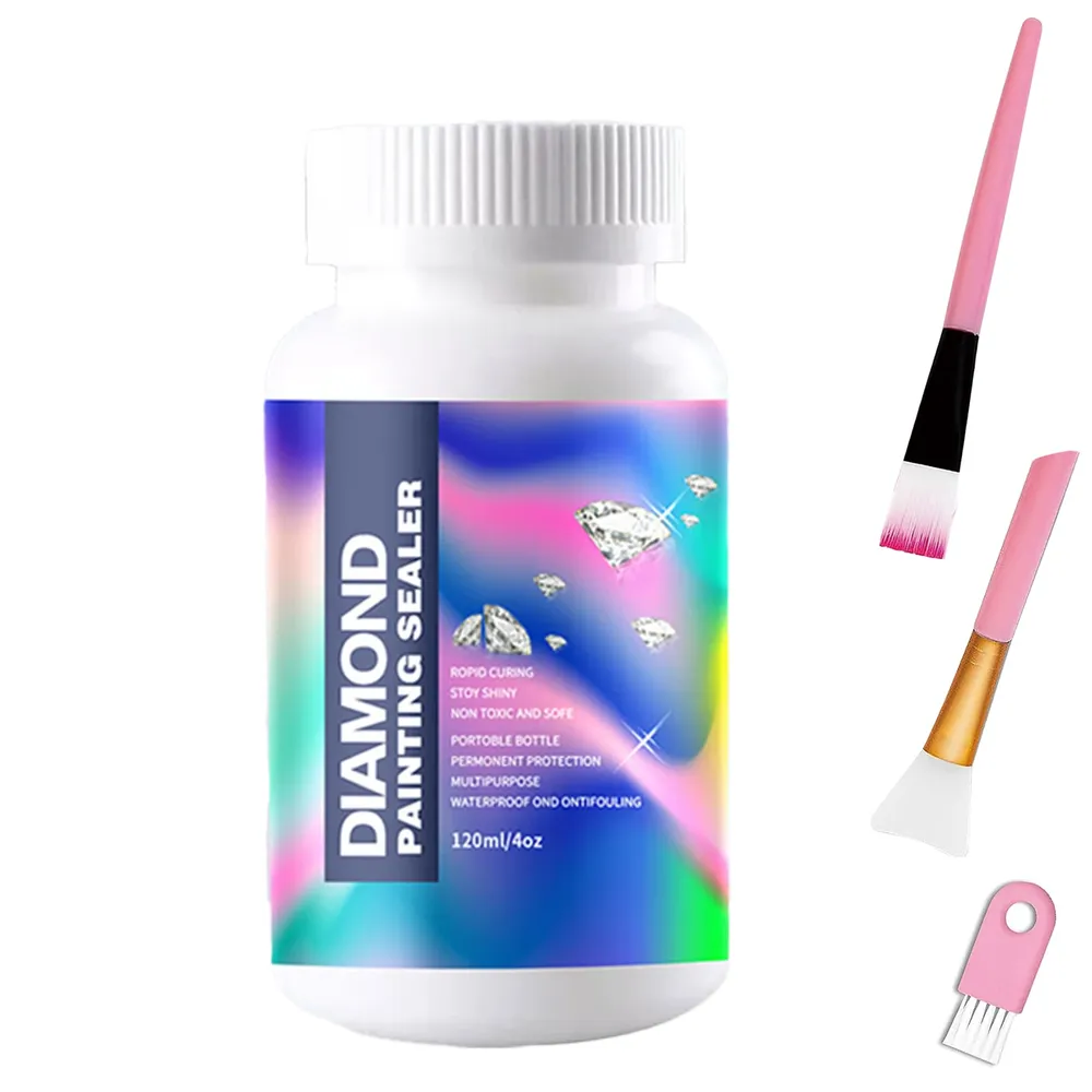Diamantmalerei Versiegelungs Kits 120 bis 480 ml mit 3 Pinseln