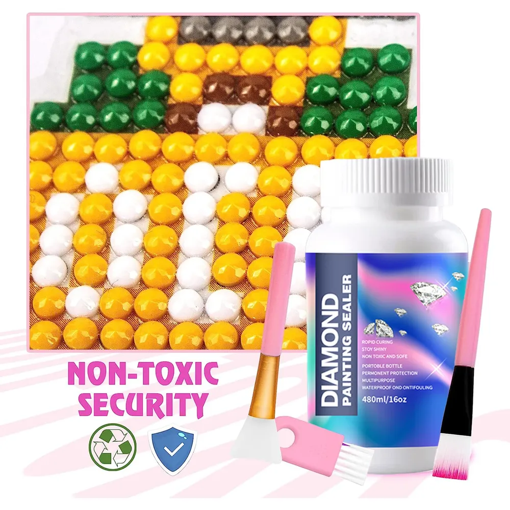Diamantmalerei Versiegelungs Kits 120 bis 480 ml mit 3 Pinseln