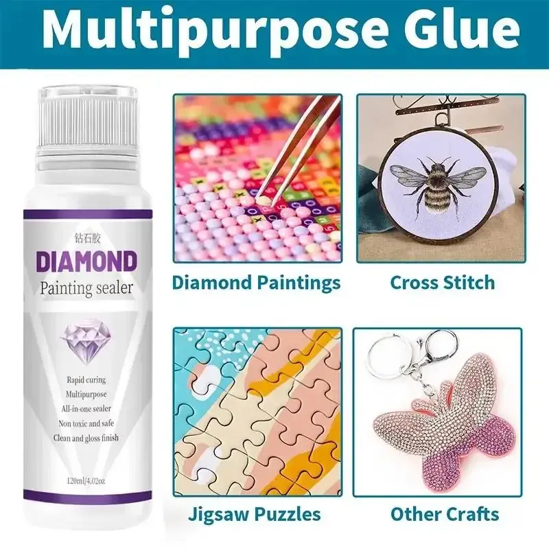 Diamantmalerei Versiegelungsmittel 120 ml klar mit Glanz