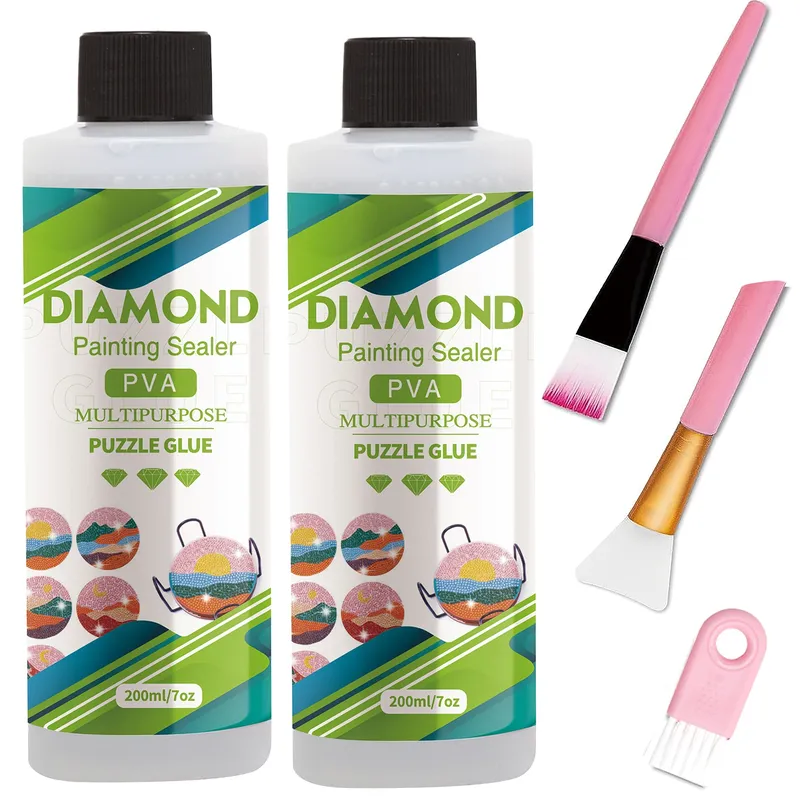 Diamantmalerei Versiegelungsmittel 60 bis 200 ml mit Pinseln