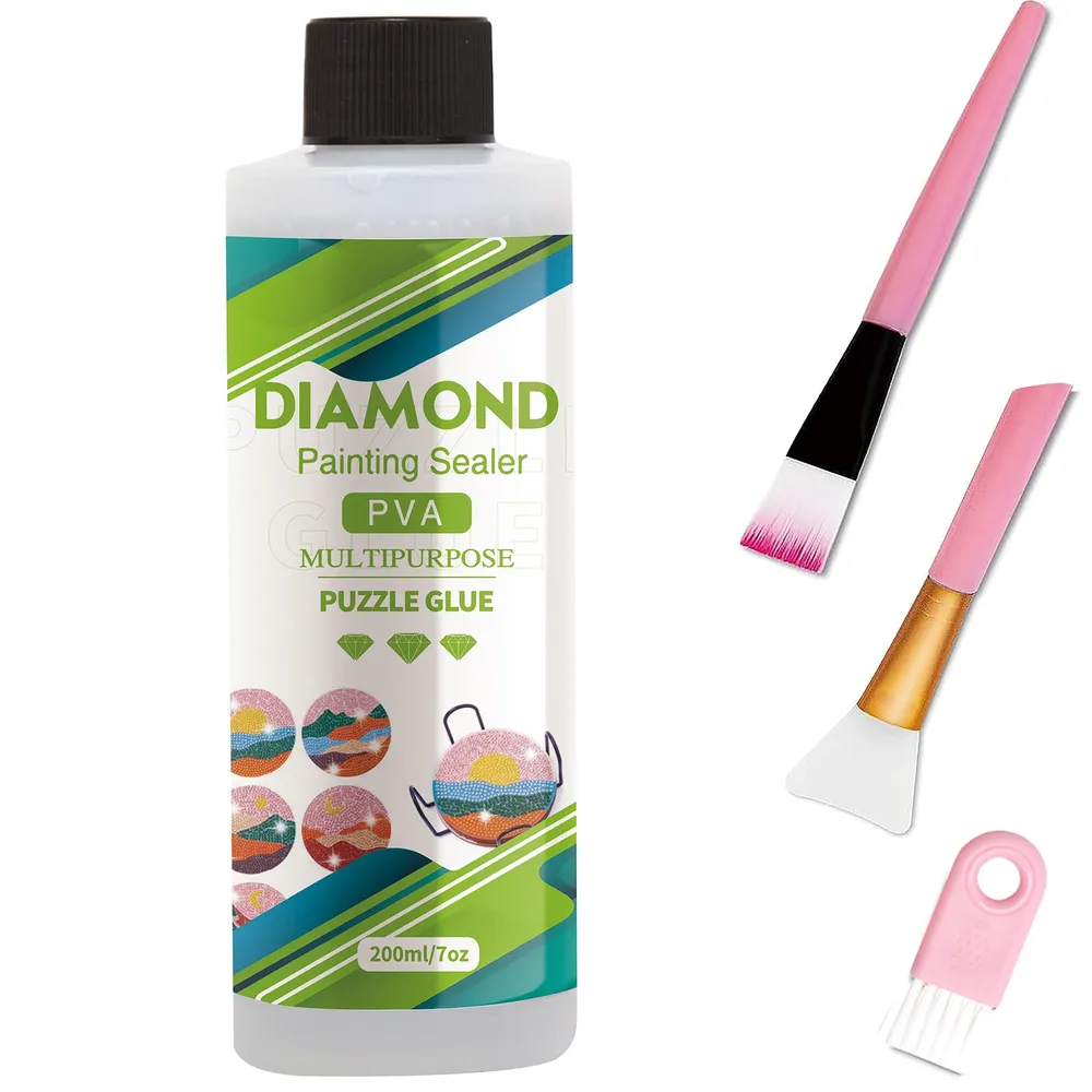 Diamantmalerei Versiegelungsmittel 60 bis 200 ml mit Pinseln