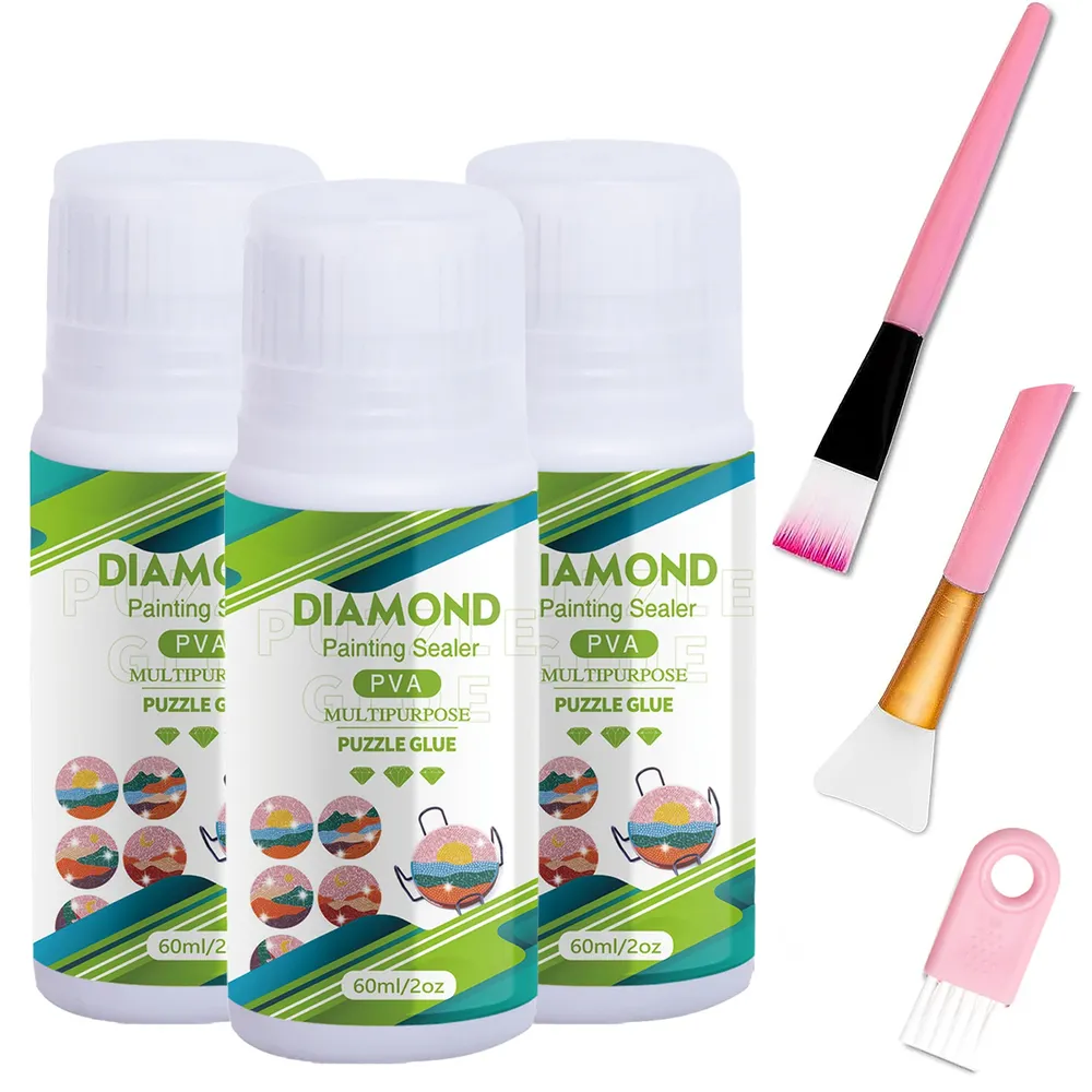 Diamantmalerei Versiegelungsmittel 60 bis 200 ml mit Pinseln