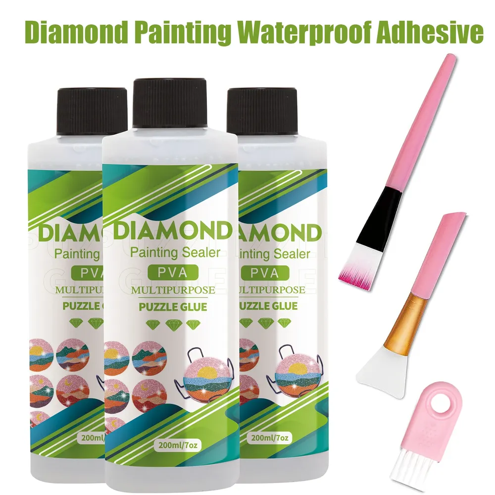 Diamantmalerei Versiegelungsmittel 60 bis 200 ml mit Pinseln