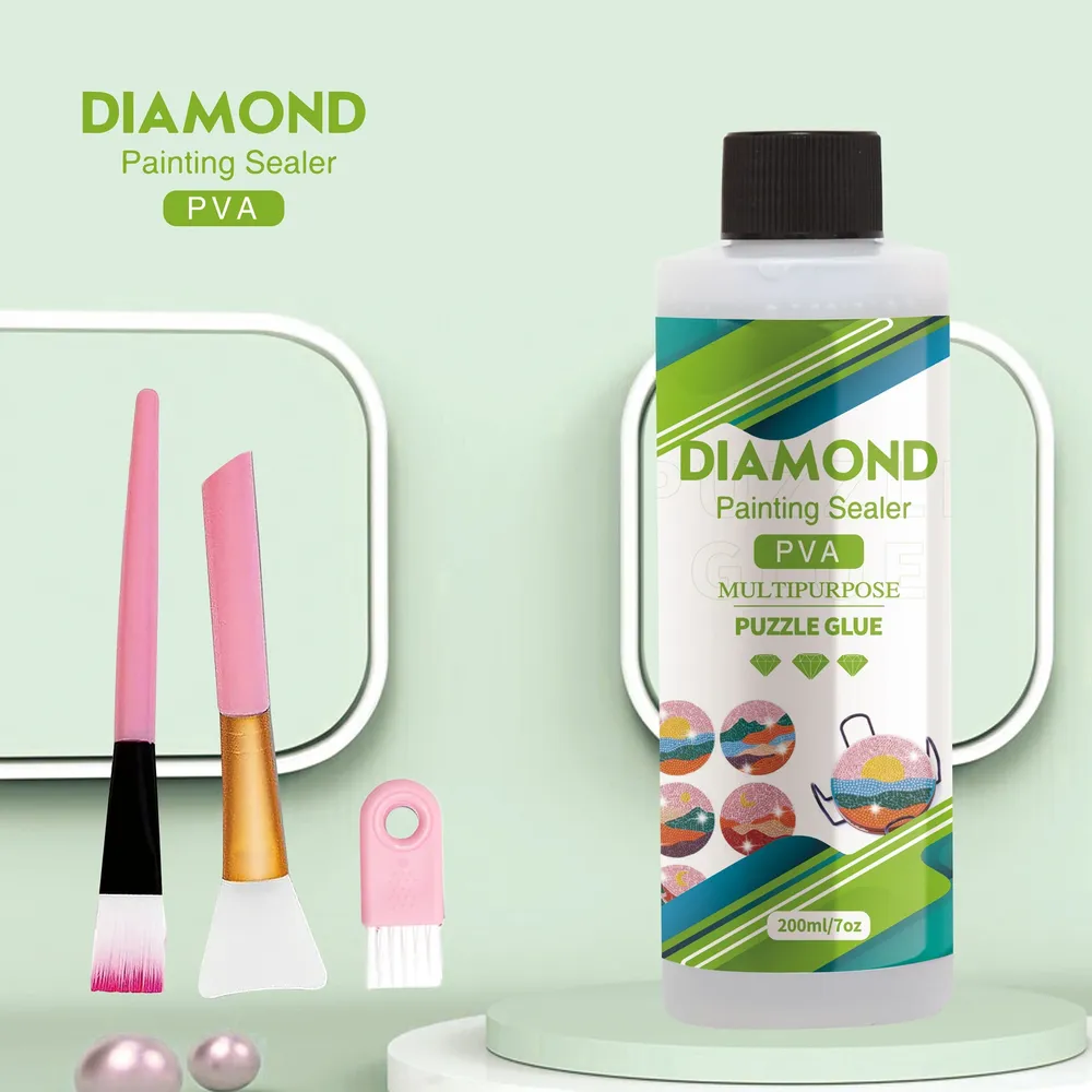 Diamantmalerei Versiegelungsmittel 60 bis 200 ml mit Pinseln