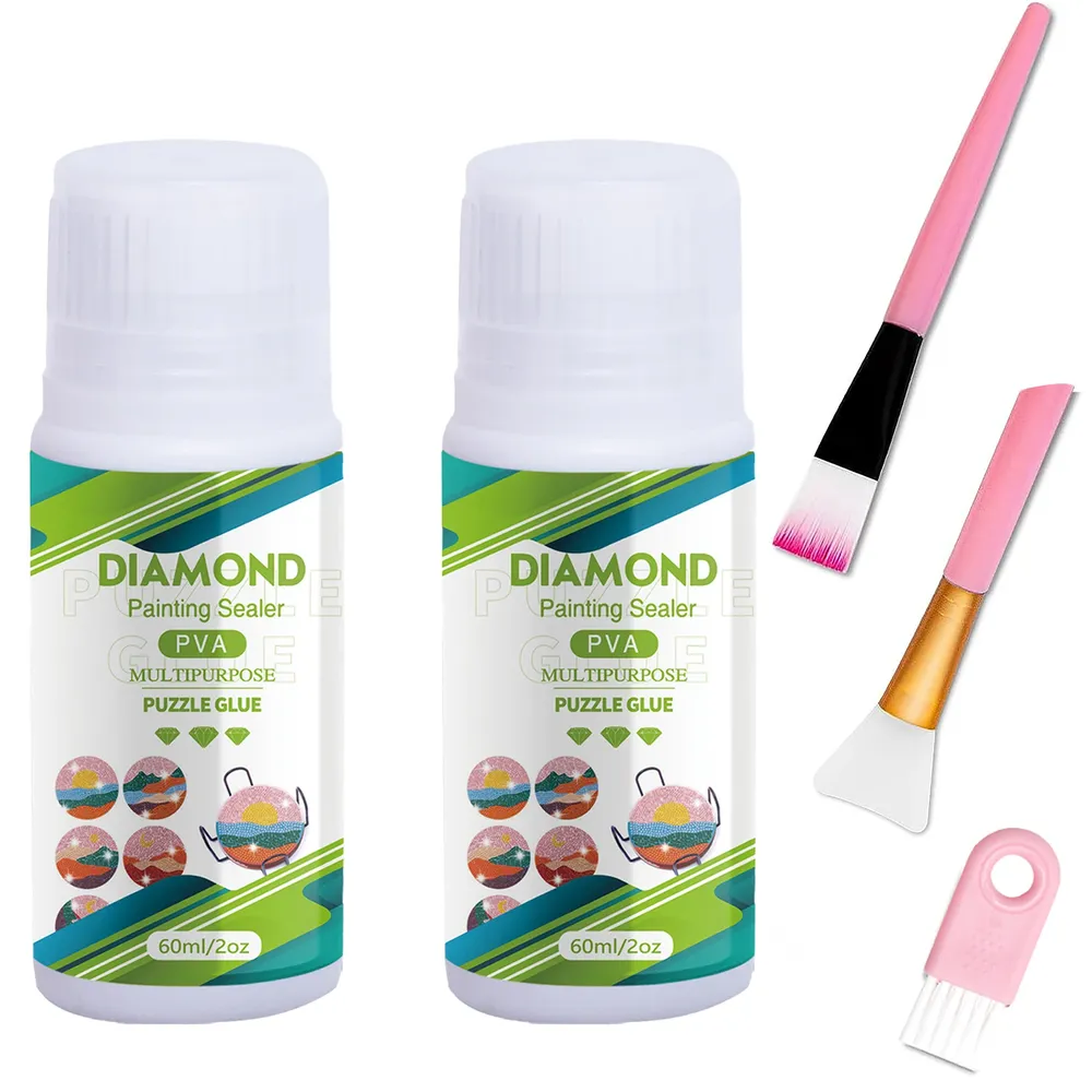 Diamantmalerei Versiegelungsmittel 60 bis 200 ml mit Pinseln