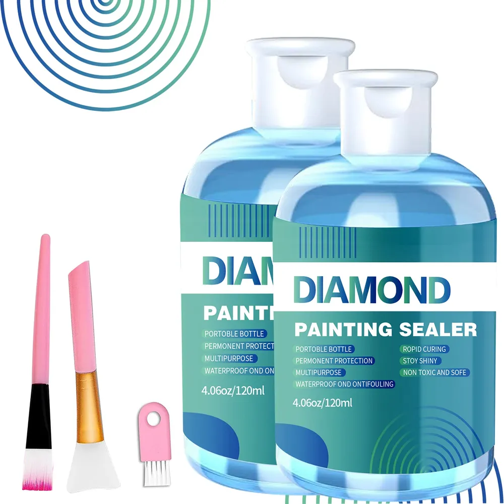 Diamantmalerei Versiegelungssets 120 bis 240 ml mit 3 Pinseln