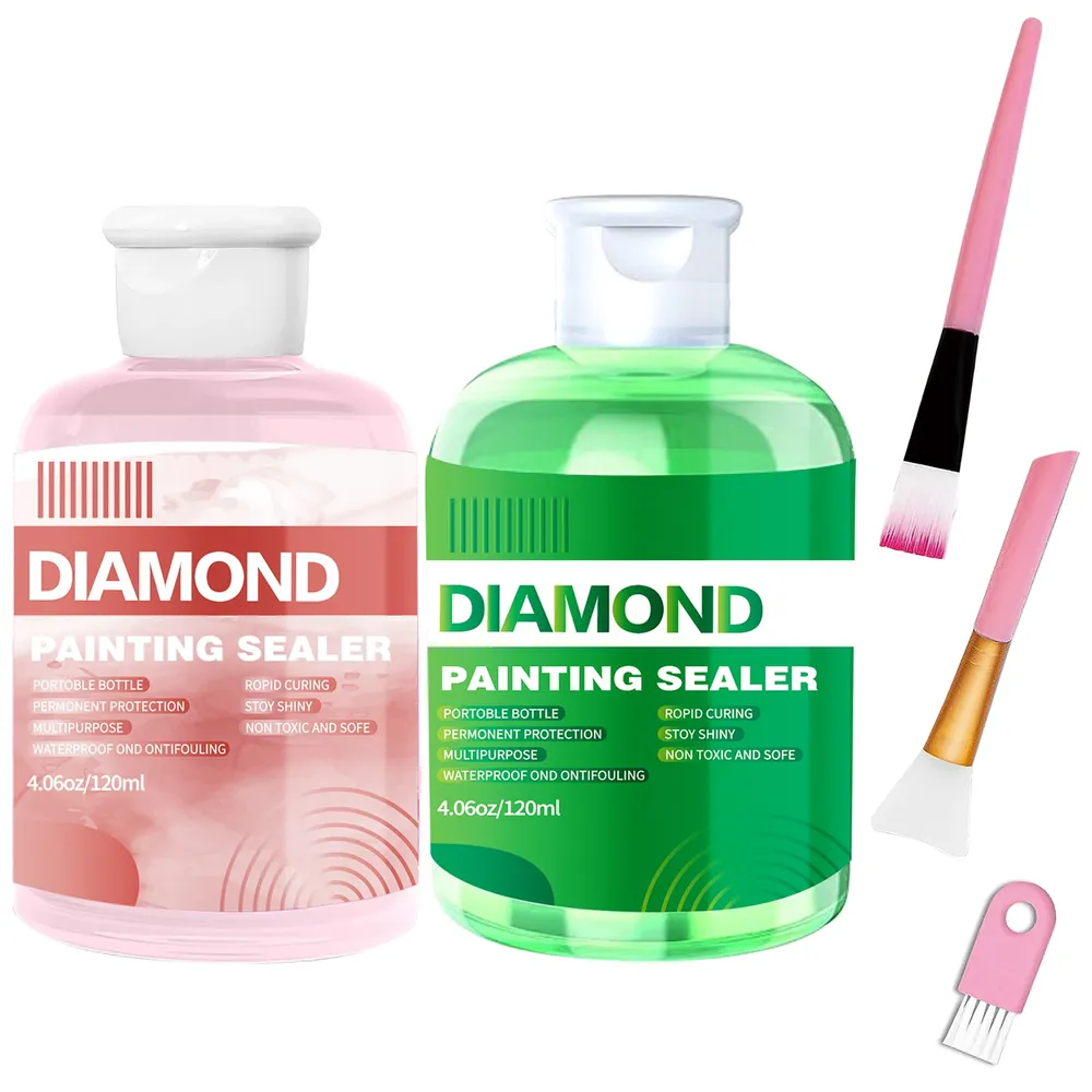 Diamantmalerei Versiegelungssets 120 bis 240 ml mit 3 Pinseln
