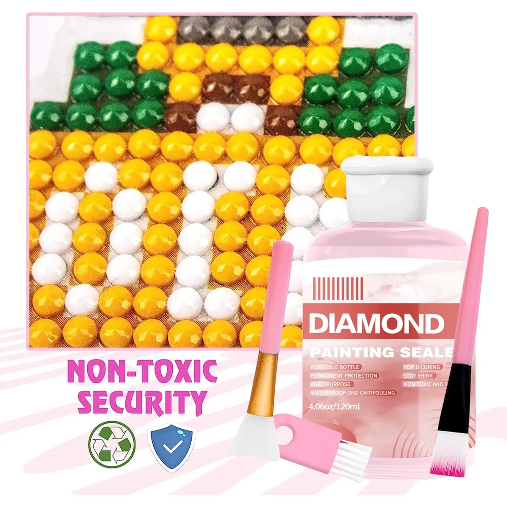 Diamantmalerei Versiegelungssets 120 bis 240 ml mit 3 Pinseln