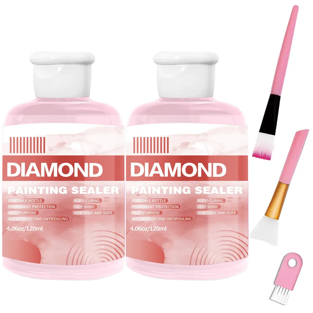 Diamantmalerei Versiegelungssets 120 bis 240 ml mit 3 Pinseln
