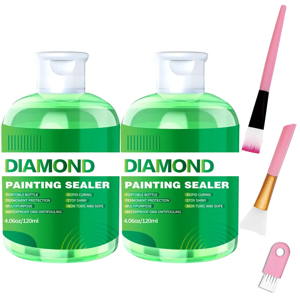 Diamantmalerei Versiegelungssets 120 bis 240 ml mit 3 Pinseln
