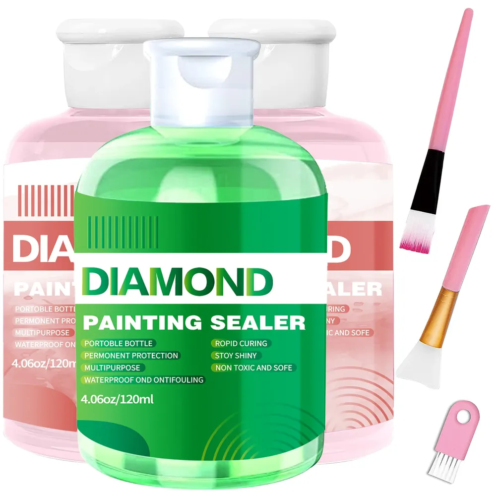 Diamantmalerei Versiegelungssets 120 bis 240 ml mit 3 Pinseln