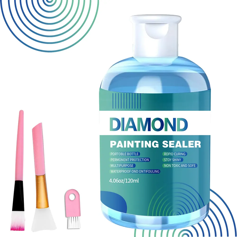 Diamantmalerei Versiegelungssets 120 bis 240 ml mit 3 Pinseln