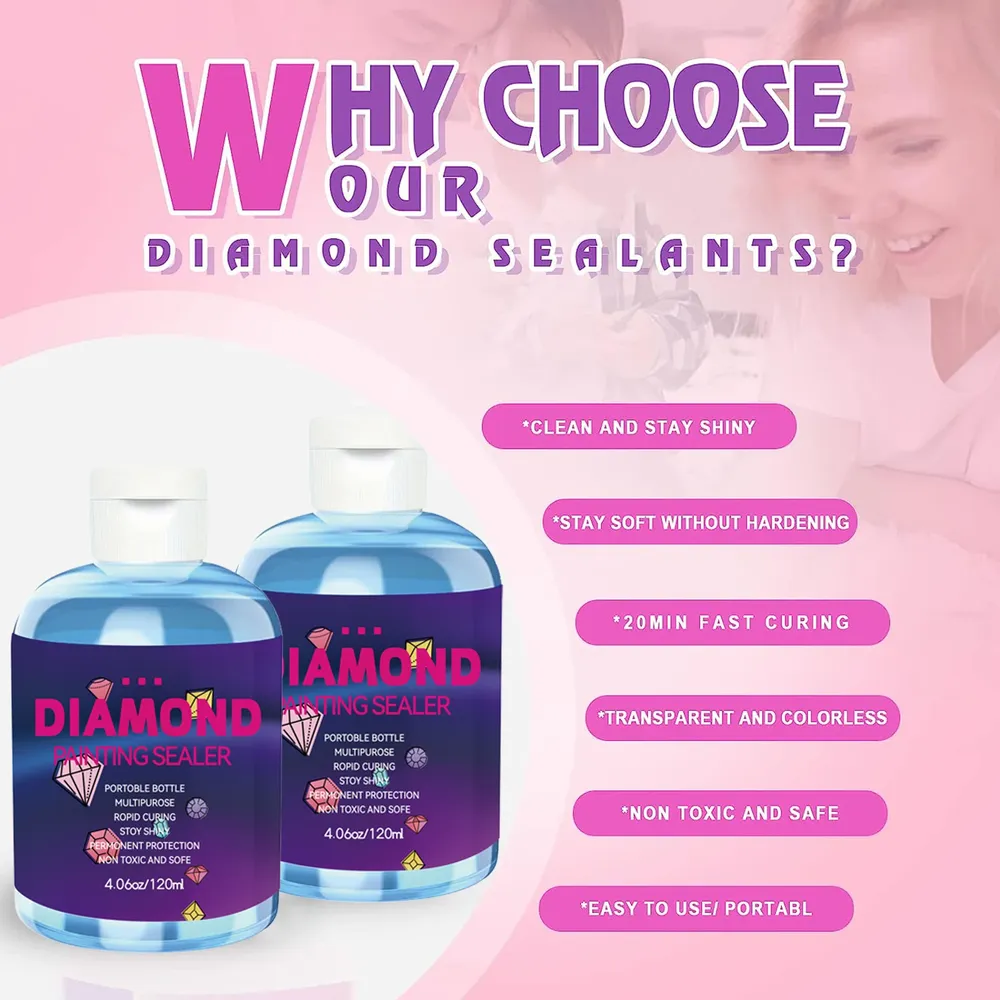 Diamantmalerei Versiegelungssets 120 ml mit 2 Pinseln