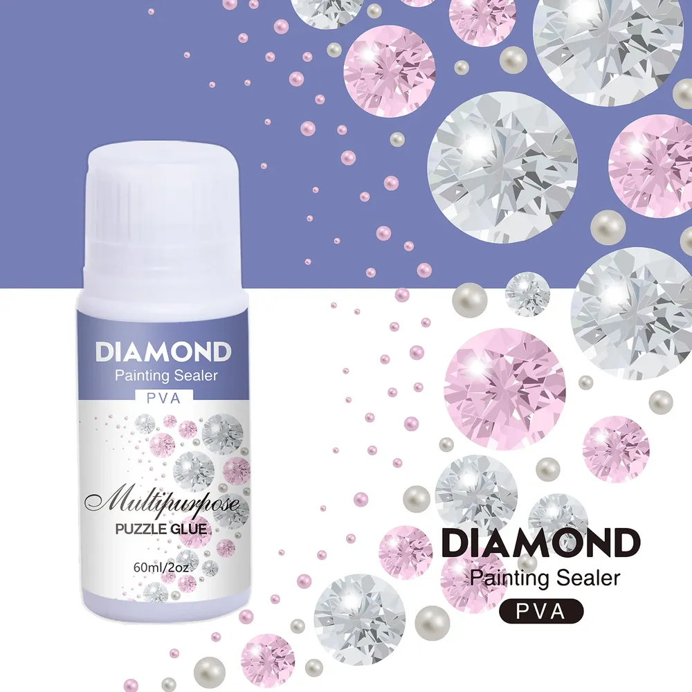 Diamantmalerei Versiegelungssets 60 bis 200 ml mit 3 Pinseln