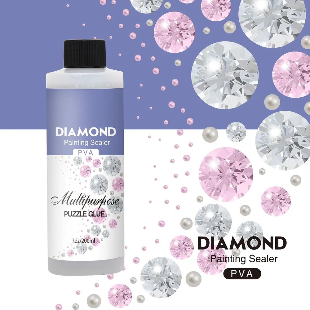 Diamantmalerei Versiegelungssets 60 bis 200 ml mit 3 Pinseln