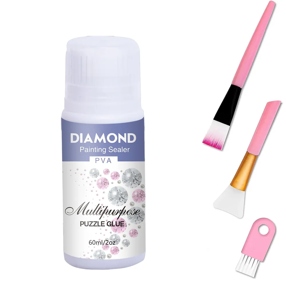 Diamantmalerei Versiegelungssets 60 bis 200 ml mit 3 Pinseln