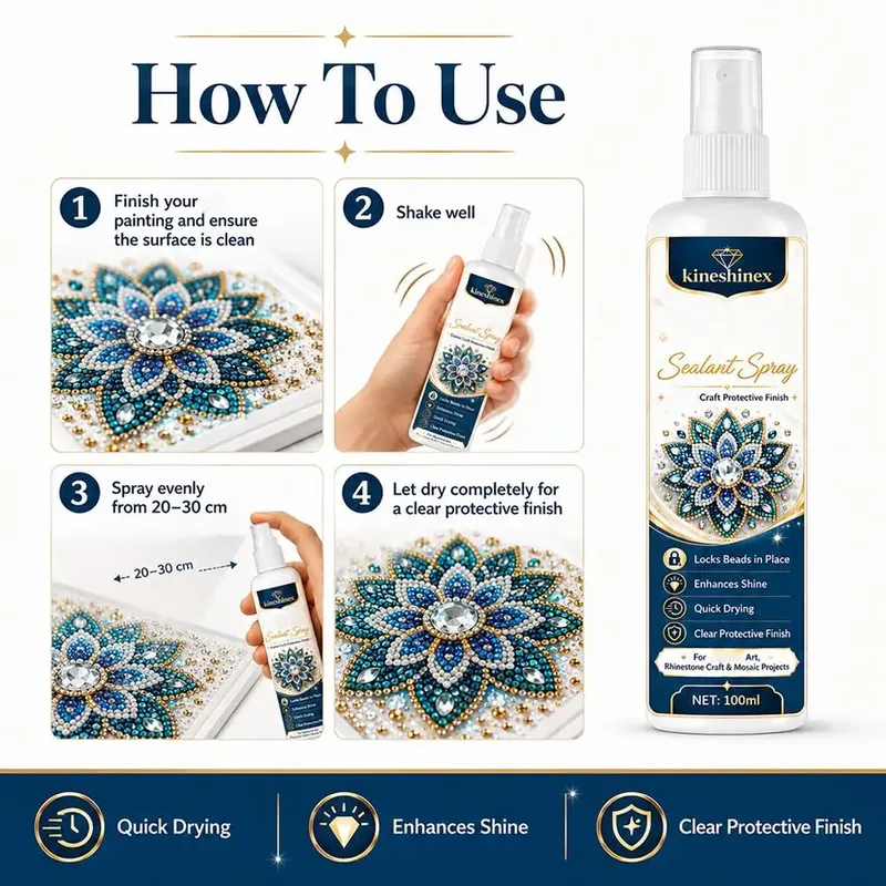Diamantmalerei Versiegelungsspray 50 bis 100 ml mit Pinsel