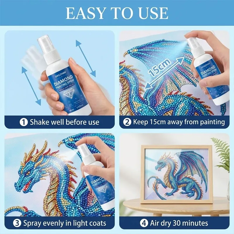 Diamantmalerei Versiegelungsspray 60 ml bis 300 ml Glanzschutz