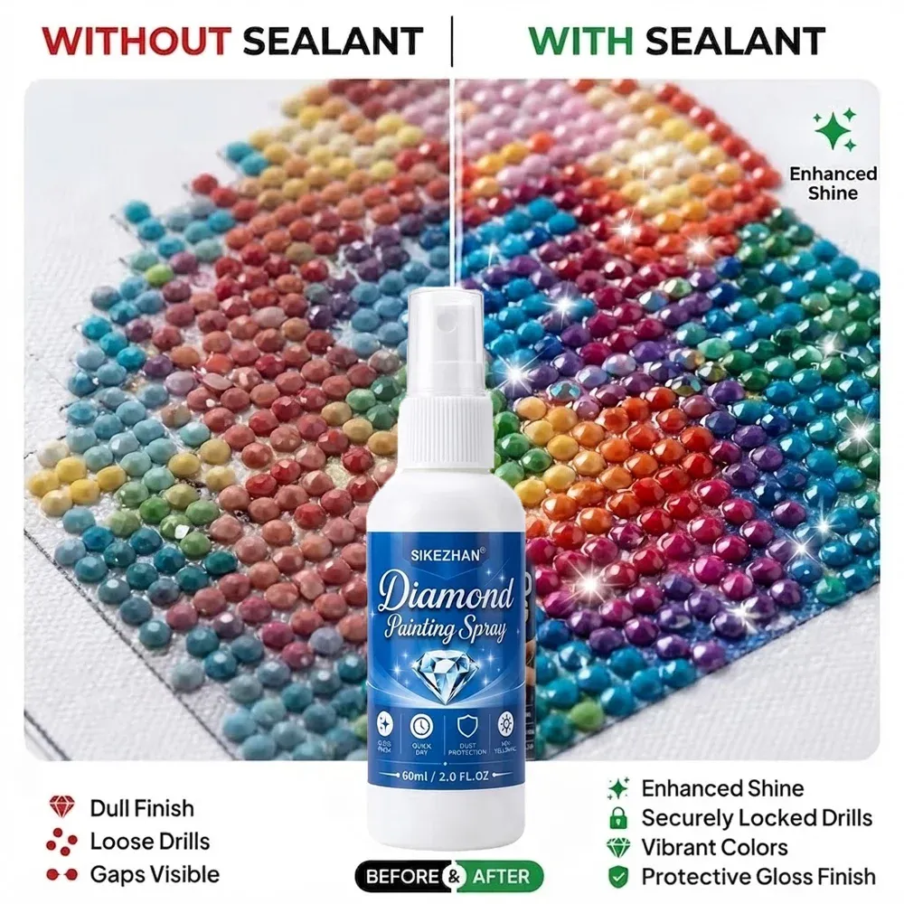 Diamantmalerei Versiegelungsspray 60ml 1 bis 5 Stück Glanzschutz
