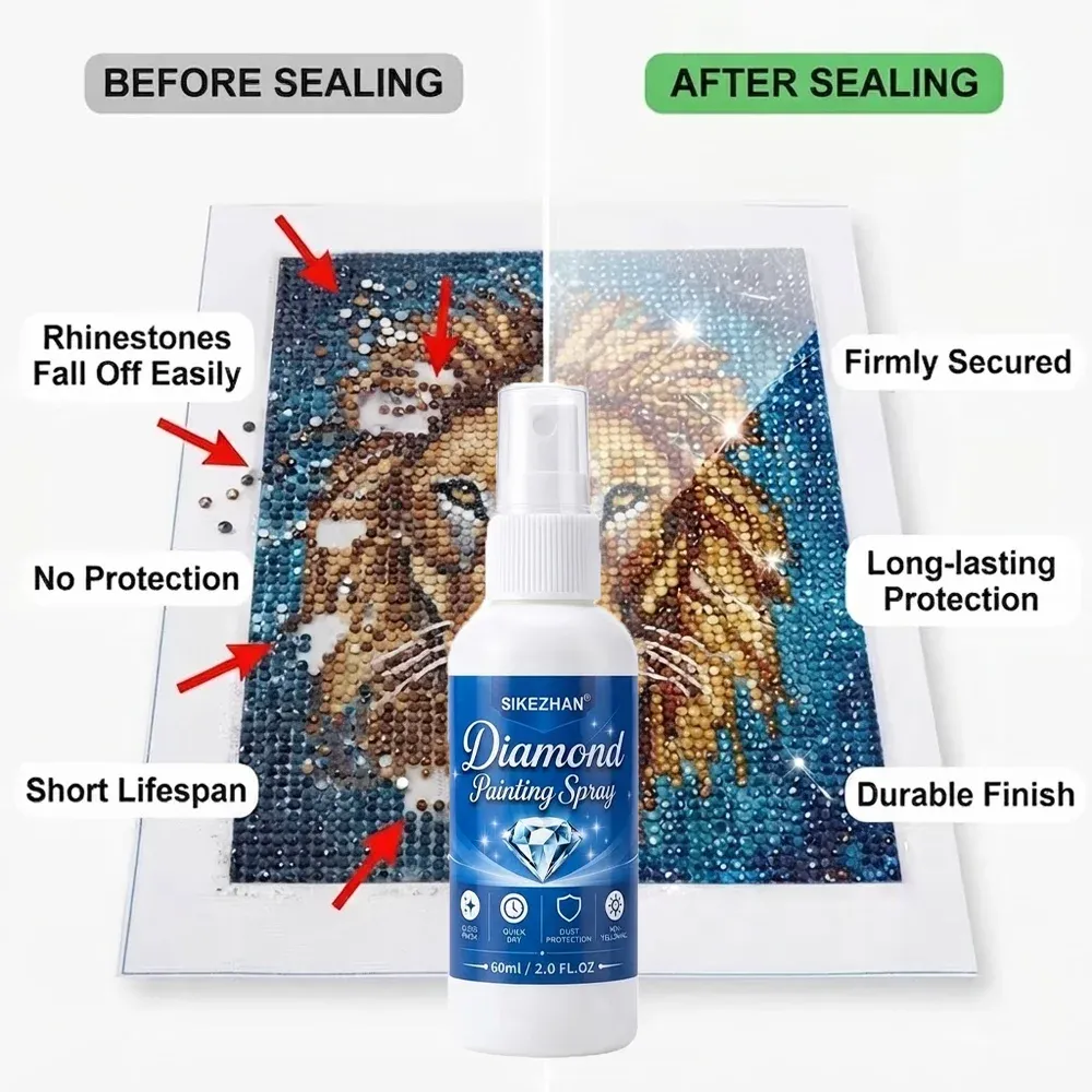 Diamantmalerei Versiegelungsspray 60ml 1 bis 5 Stück Glanzschutz