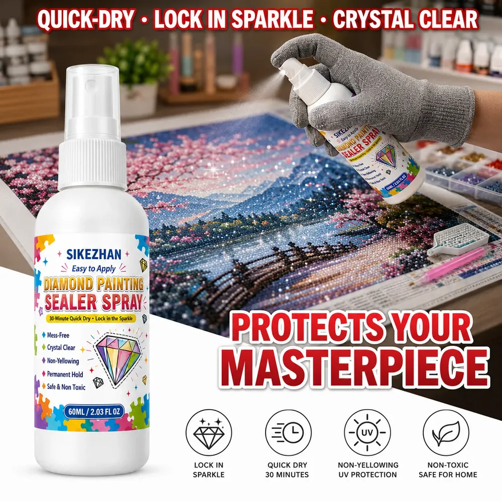 Diamantmalerei Versiegelungsspray 60ml 1 bis 7 Stück Kristallklar