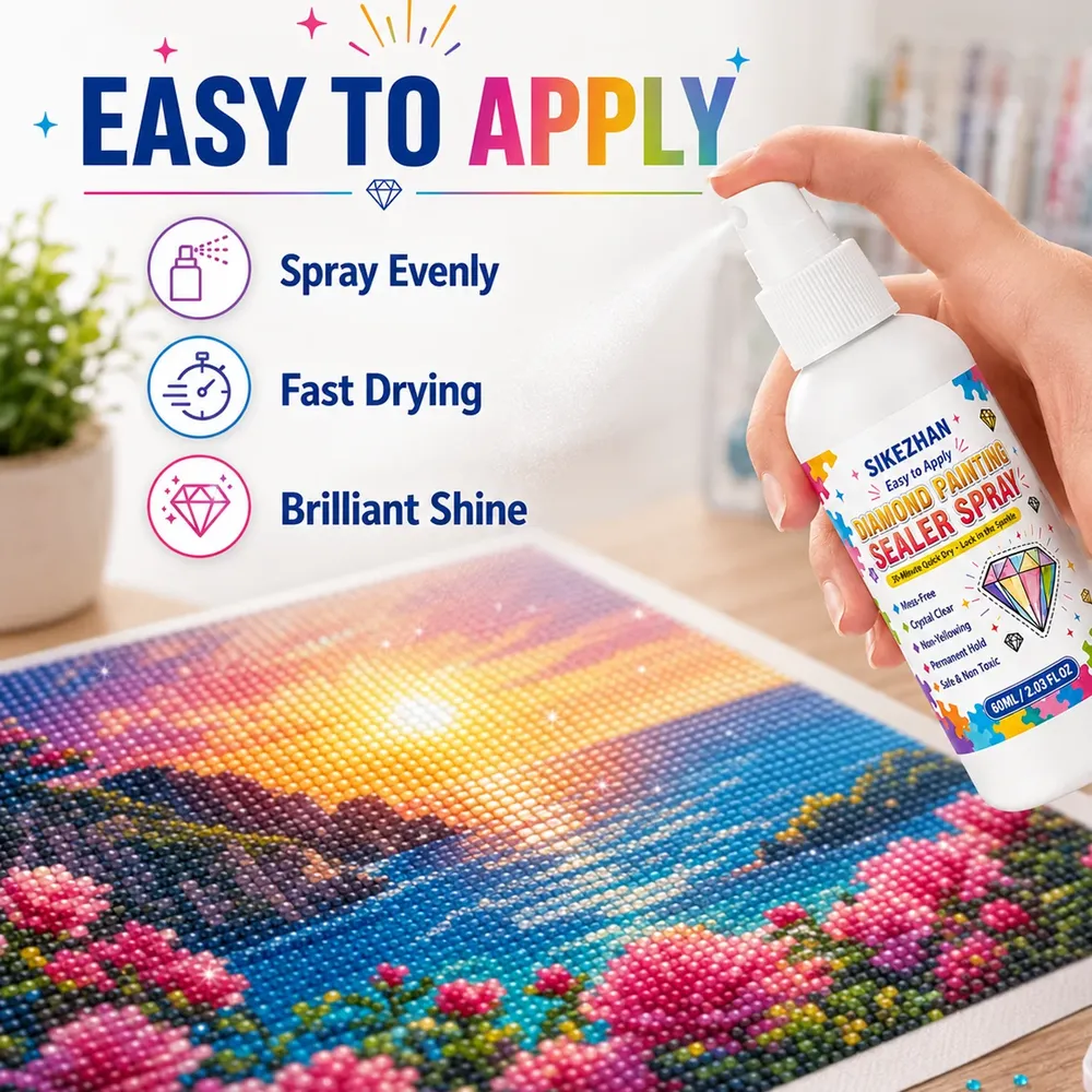 Diamantmalerei Versiegelungsspray 60ml 1 bis 7 Stück Kristallklar