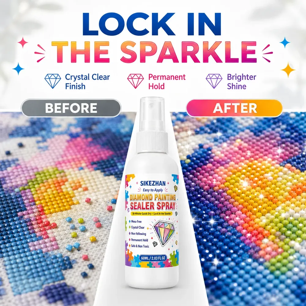 Diamantmalerei Versiegelungsspray 60ml 1 bis 7 Stück Kristallklar