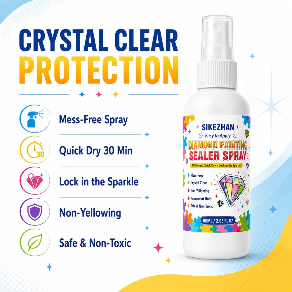 Diamantmalerei Versiegelungsspray 60ml 1 bis 7 Stück Kristallklar