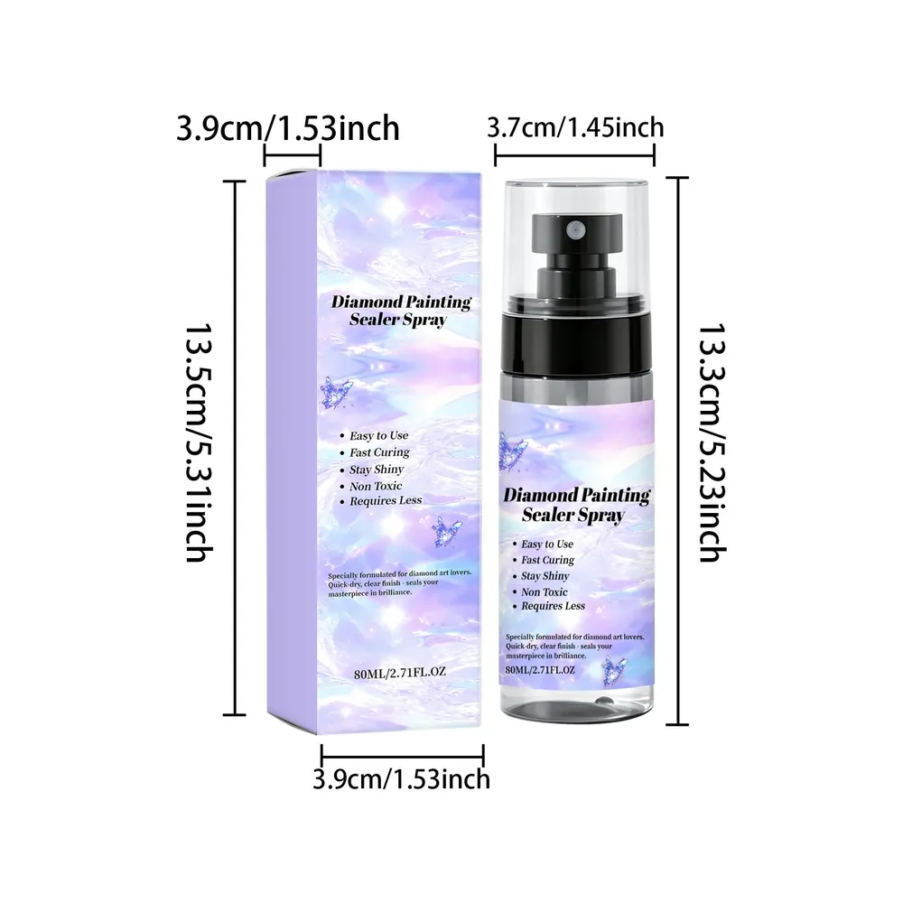 Diamantmalerei Versiegelungsspray 80ml 1 bis 6 Stück Glitzereffekt