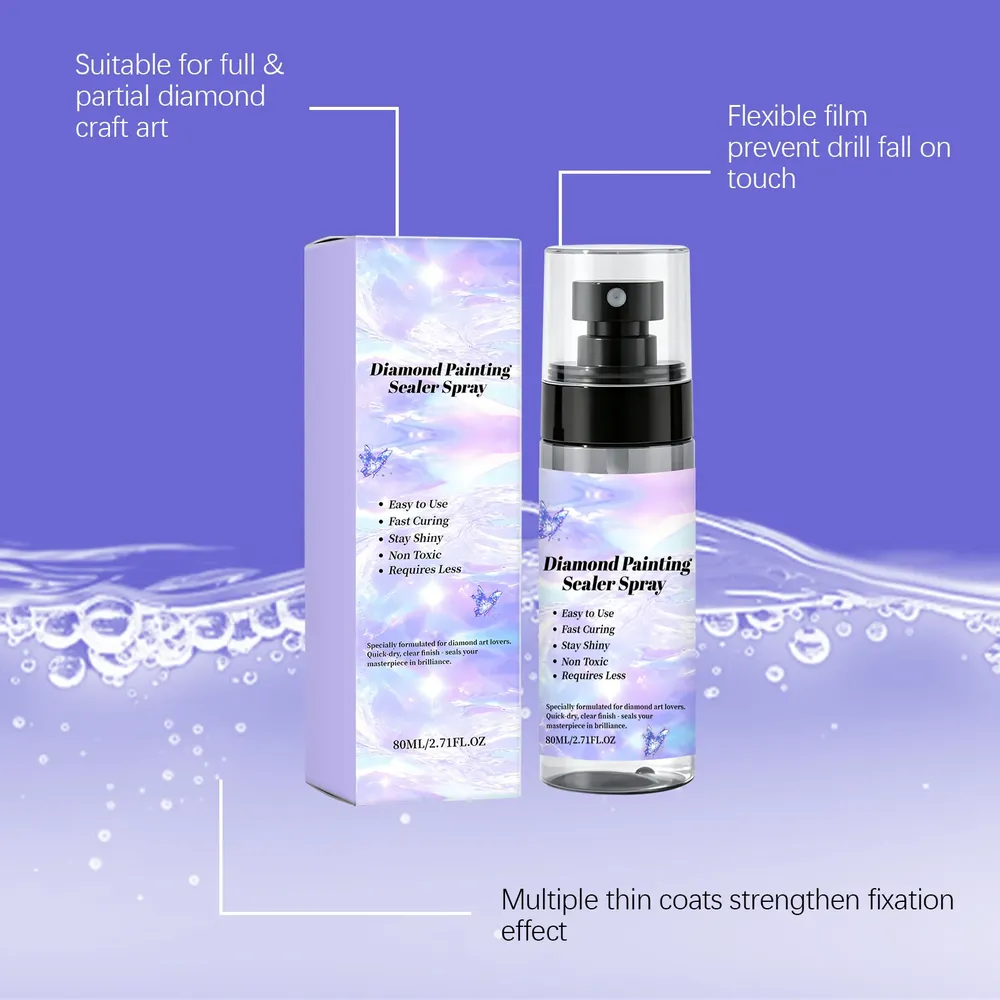 Diamantmalerei Versiegelungsspray 80ml 1 bis 6 Stück Glitzereffekt