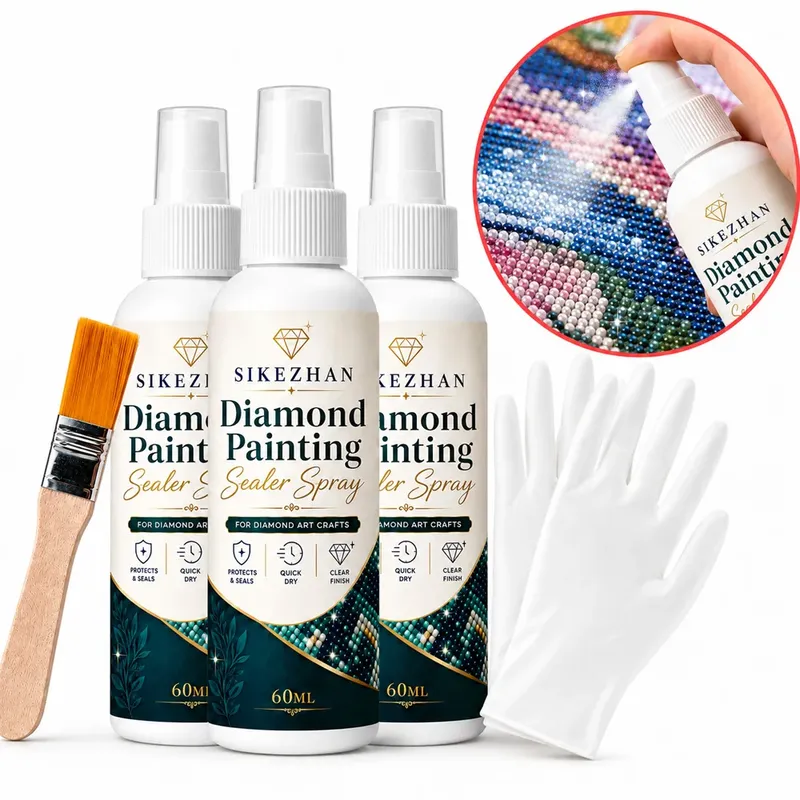 Diamantmalerei Versiegelungsspray Set 1 bis 4 Sets mit Pinsel