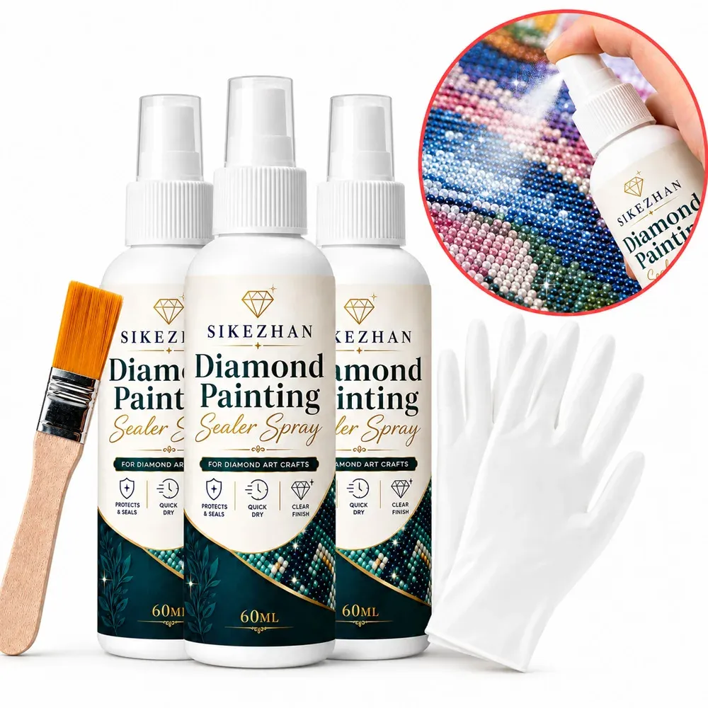Diamantmalerei Versiegelungsspray Set 1 bis 4 Sets mit Pinsel