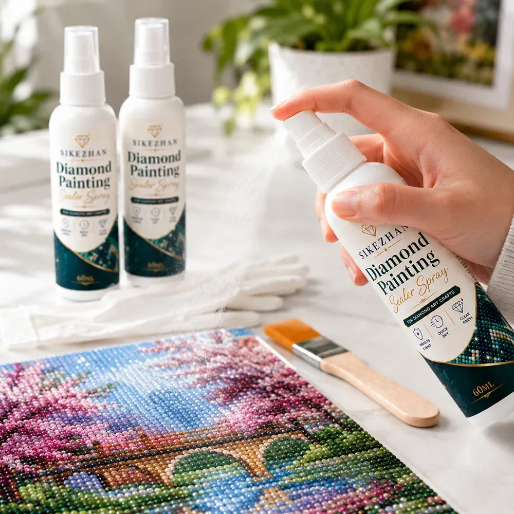 Diamantmalerei Versiegelungsspray Set 1 bis 4 Sets mit Pinsel