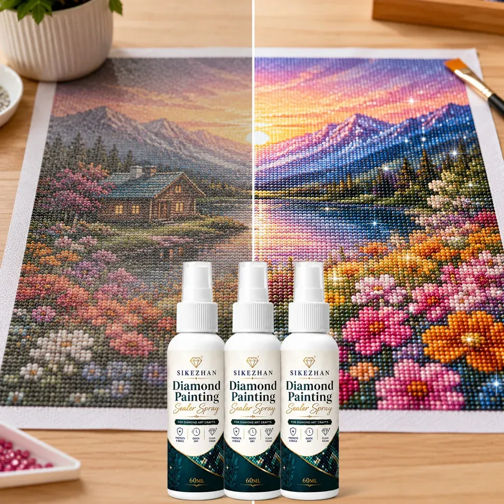 Diamantmalerei Versiegelungsspray Set 1 bis 4 Sets mit Pinsel