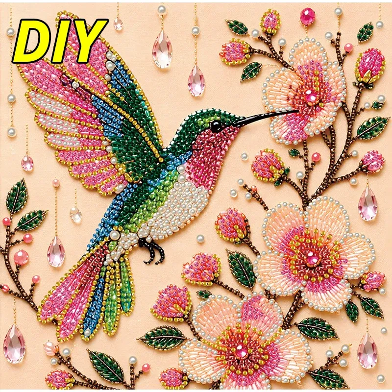 Diamantmalerei Vogel Blumen Kunst Wanddekoration