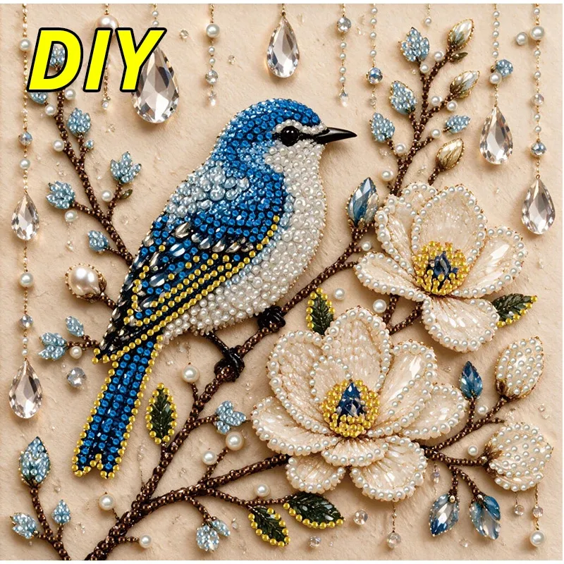 Diamantmalerei Vogel Blumen Kunst Wanddekoration