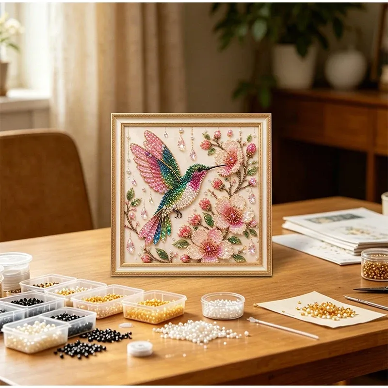 Diamantmalerei Vogel Blumen Kunst Wanddekoration