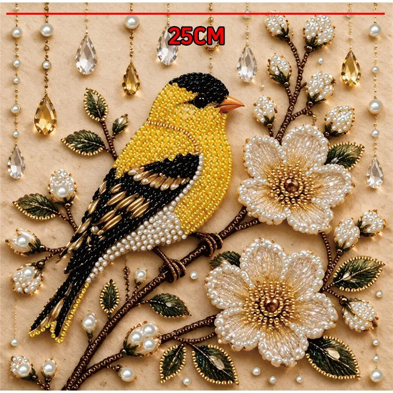 Diamantmalerei Vogel Blumen Kunst Wanddekoration