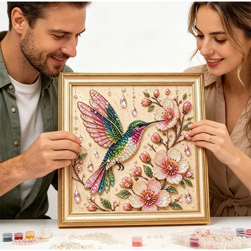 Diamantmalerei Vogel Blumen Kunst Wanddekoration