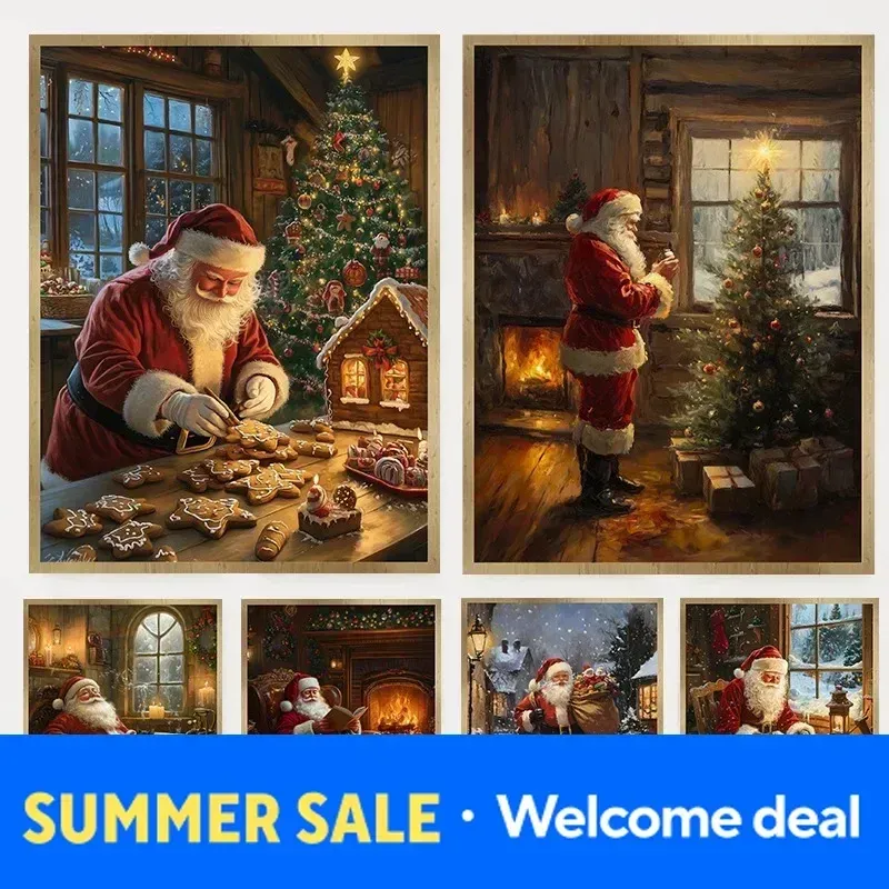 Diamantmalerei Weihnachtsabend Poster 20 bis 70 cm rund oder eckig