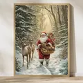 Diamantmalerei Weihnachtsabend Poster 20 bis 70 cm rund oder eckig – Farbe Marineblau (09)