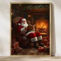 Diamantmalerei Weihnachtsabend Poster 20 bis 70 cm rund oder eckig – Farbe Hellgrau (06)