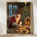 Diamantmalerei Weihnachtsabend Poster 20 bis 70 cm rund oder eckig – Farbe Burgunderrot (04)