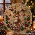 Diamantmalerei Weihnachtsanhänger 20 cm rund oder eckig – Farbe Rangifertarandus
