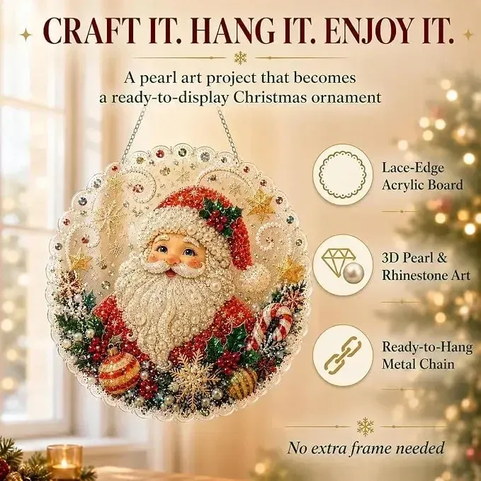Diamantmalerei Weihnachtsanhänger 20 cm rund oder eckig