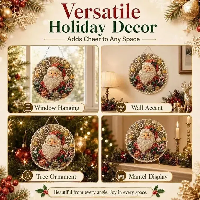 Diamantmalerei Weihnachtsanhänger 20 cm rund oder eckig