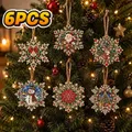 Diamantmalerei Weihnachtsanhänger 6 oder 12 Stück – Color B 6PCS