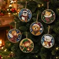 Diamantmalerei Weihnachtsanhänger 6 Stück im Set – Farbe Gelb (X)