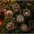 Diamantmalerei Weihnachtsanhänger 6 Stück im Set – Farbe H Set